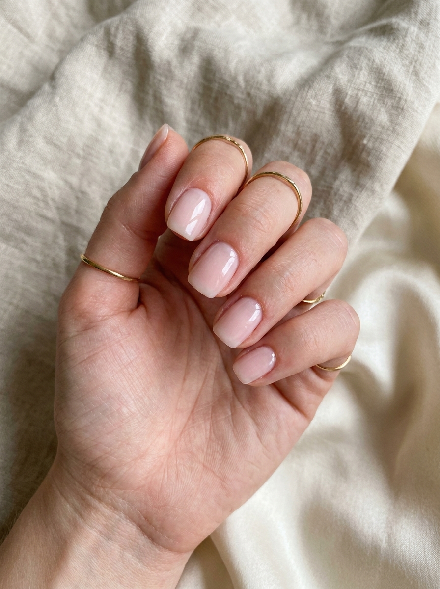 Glazed Soft Square Nails als Glazed Nails Inspiration 2026